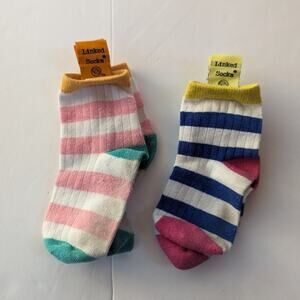Linked Socks Girls Sz 1-2 Stripe Multicolor Etsy